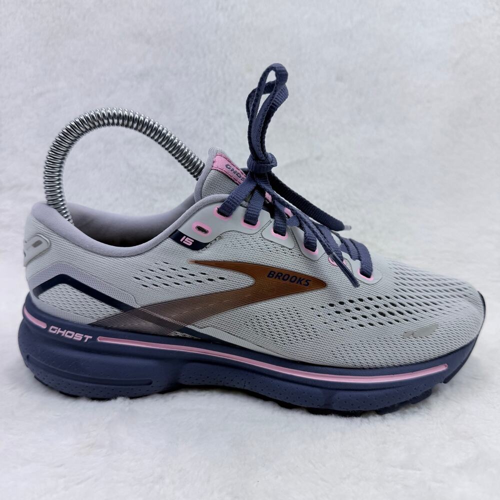 Brooks Ghost 15 Womens Running Shoes Spa Blue Copper Size 5 Cushioned Sneakers